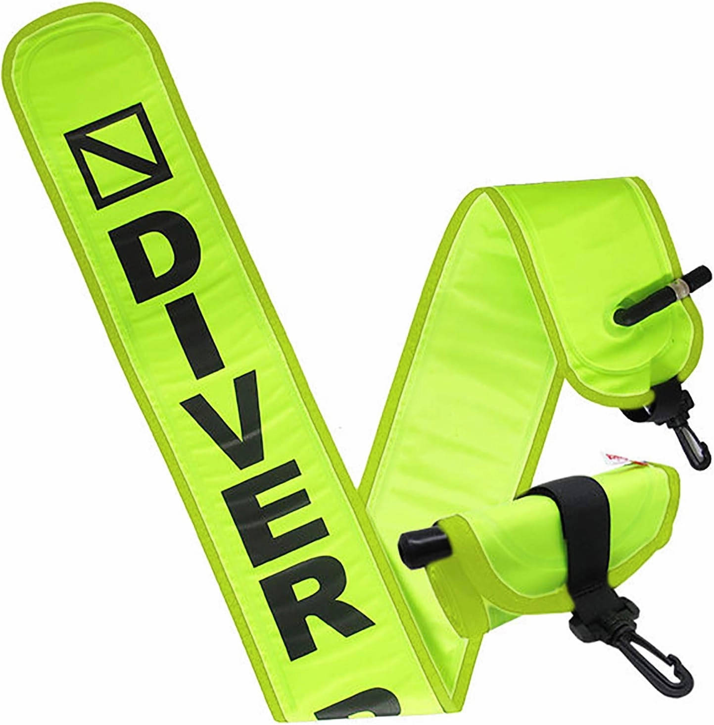 Scuba Choice 4ft Neon Yellow Scuba Diving Surface Marker Buoy Signal Tube, Durable 210D Nylon TPU, Compact BCD Pocket Fit, Easy Oral Inflate, Diver Below Safety Signal with Clip
