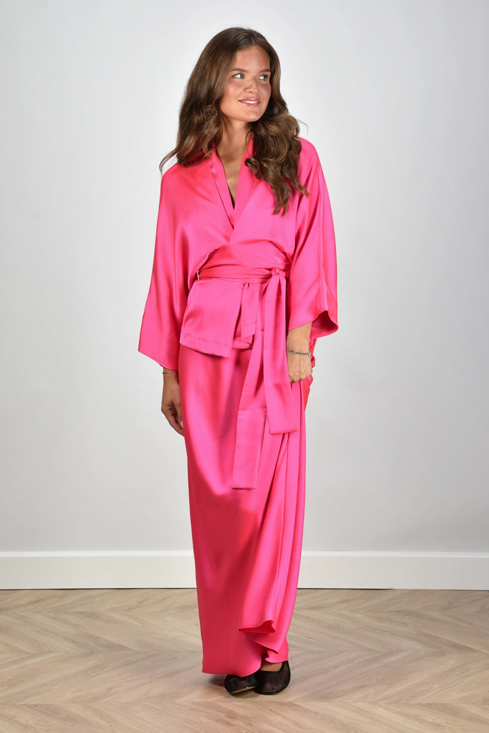 Sea Me Happy rok Jude Satin fuchsia