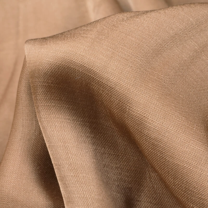 Sepia Beige Plain Modal Satin Fabric