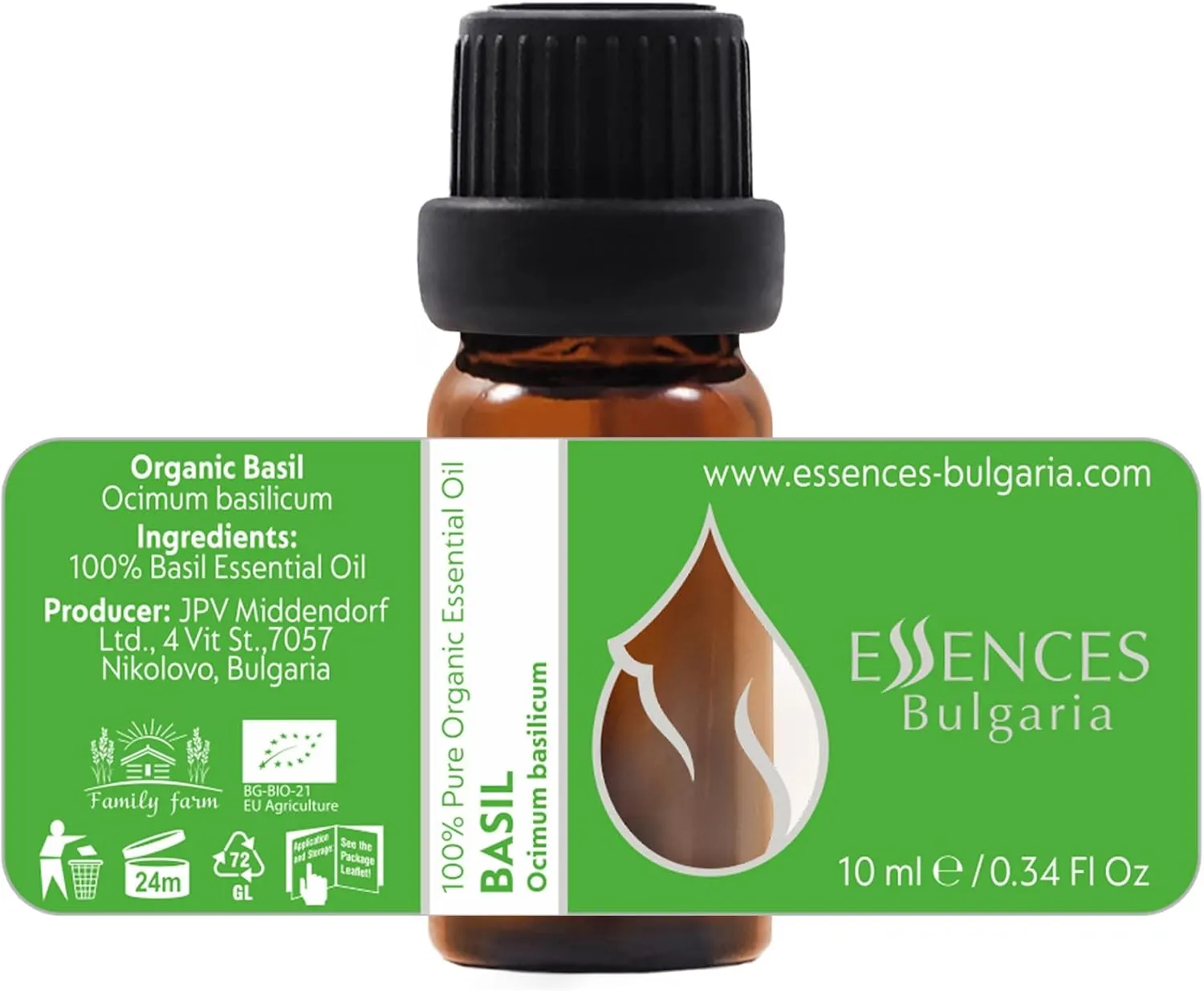 Set Hair Repair Organic Essential Oils | Basil (10ml)   Rosemary (10ml)   Clary Sage (5ml) | 100% Pure and Natural | Undiluted | Therapeutic Grade | Family-Owned Farm | Non-GMO | 3pcs