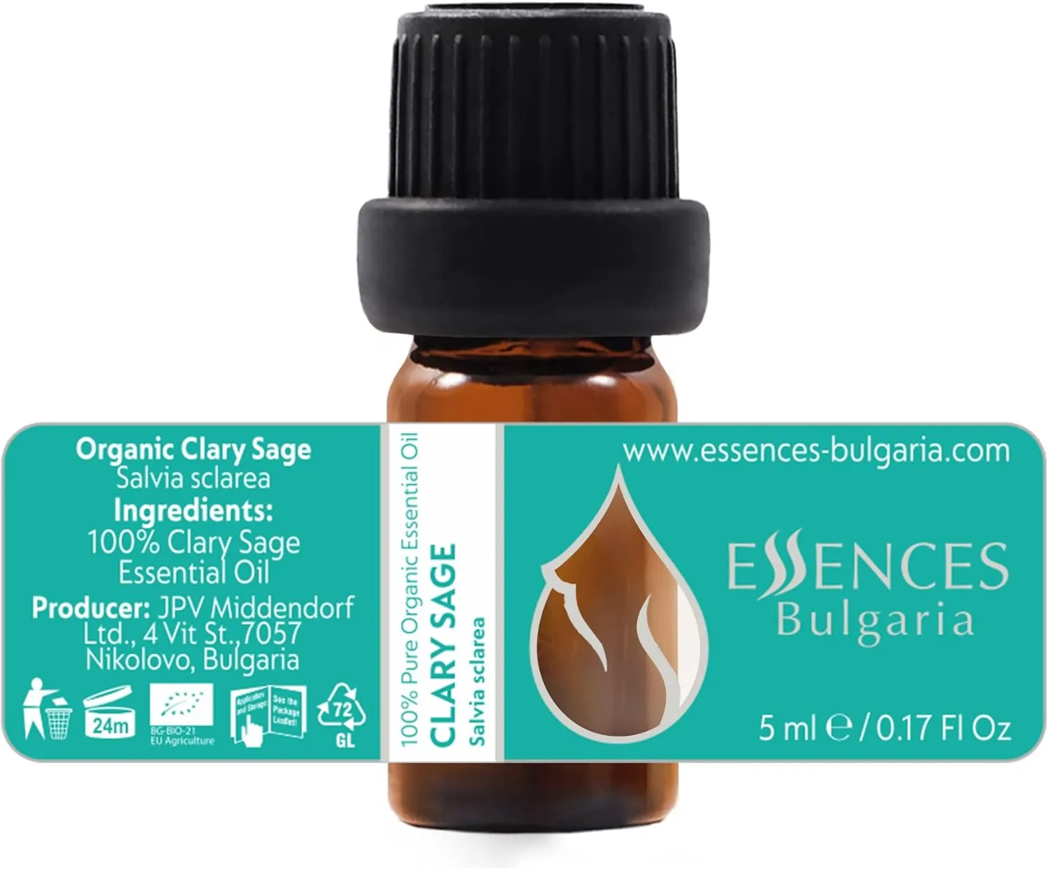 Set Hair Repair Organic Essential Oils | Basil (10ml)   Rosemary (10ml)   Clary Sage (5ml) | 100% Pure and Natural | Undiluted | Therapeutic Grade | Family-Owned Farm | Non-GMO | 3pcs