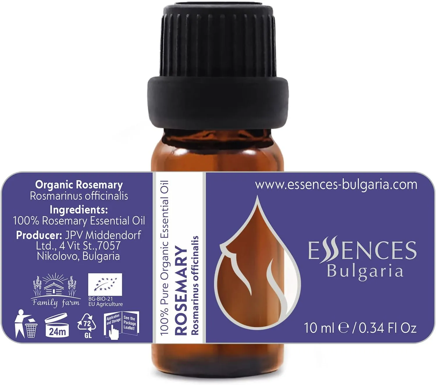 Set Hair Repair Organic Essential Oils | Basil (10ml)   Rosemary (10ml)   Clary Sage (5ml) | 100% Pure and Natural | Undiluted | Therapeutic Grade | Family-Owned Farm | Non-GMO | 3pcs