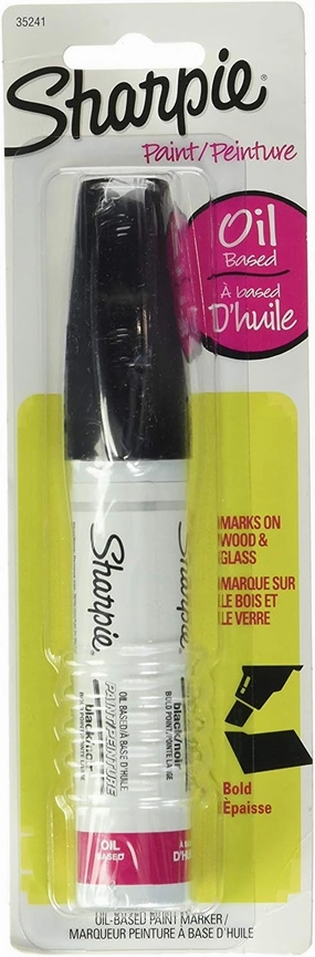 Sharpie Oil-Based Paint Marker, Bold Point, Black Ink, Pack of 3