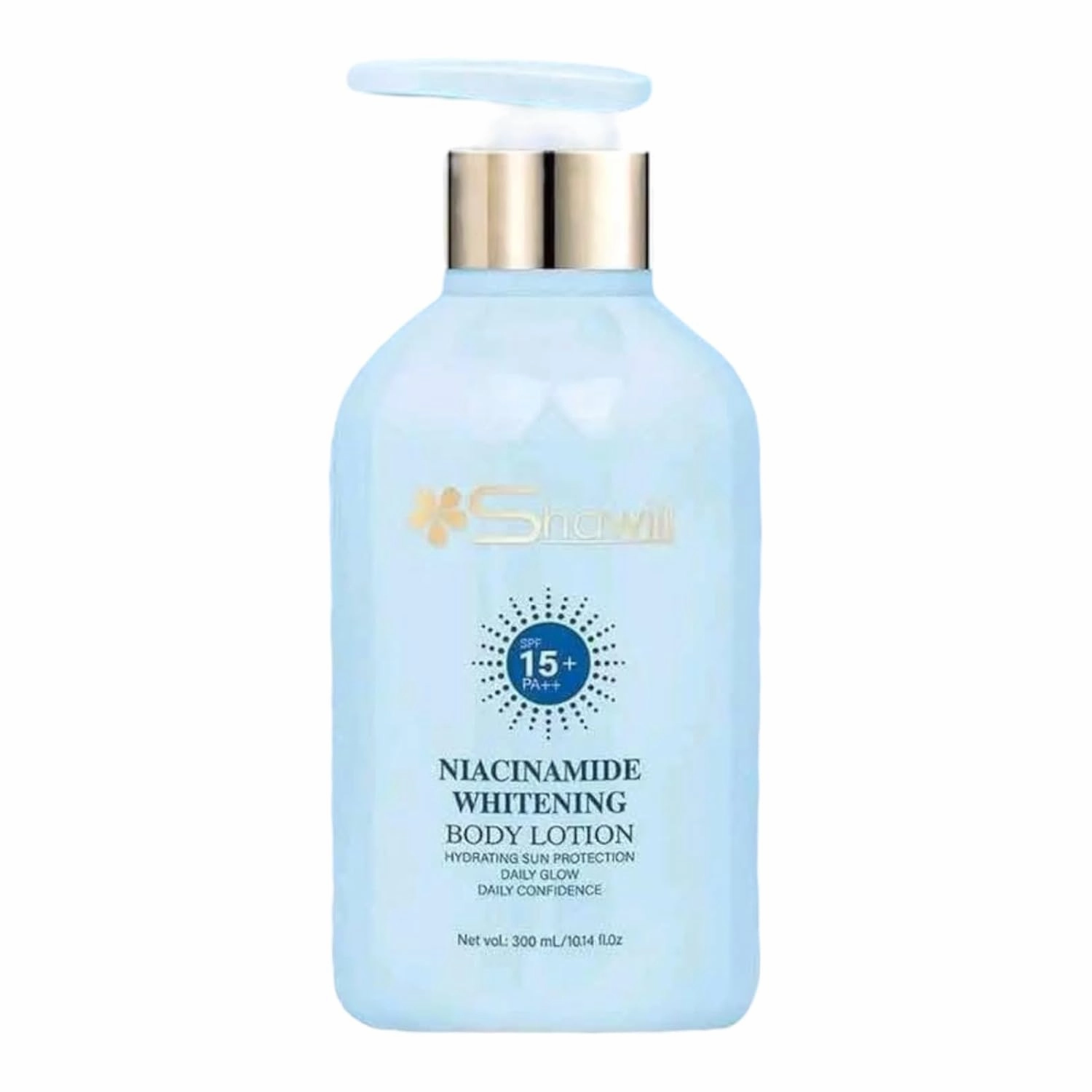 Shawill Niacinamide Body Lotion, SPF 15 , Hydrating Sun Protection, 300ml/10.14 fl oz (BLUE)