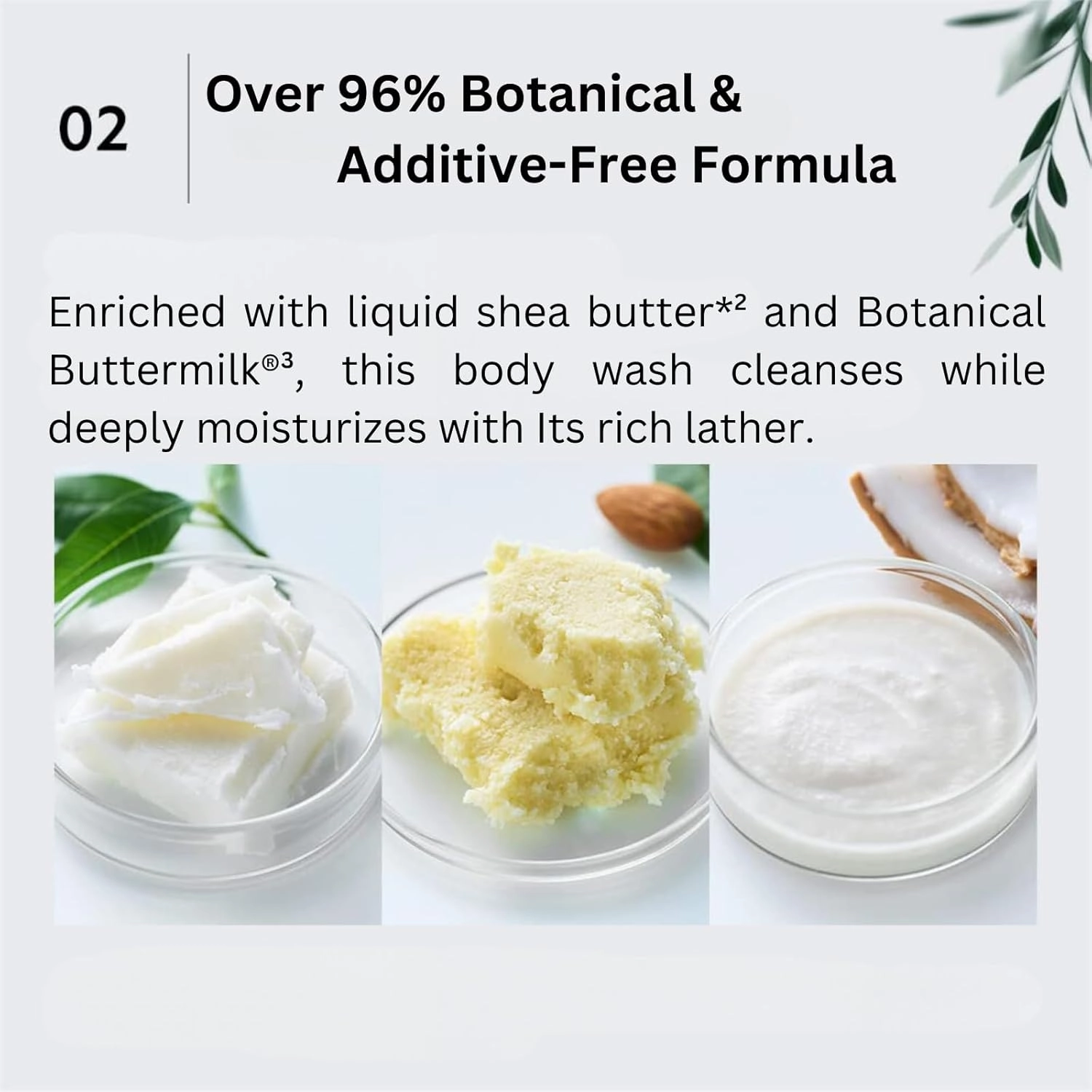 Shea Butter Body Wash Foaming for Sensitive & Dry Skin, Organic Liquid Soap for Women & Men with Botanical Buttermilk from Japan, Sulfate & Paraben Free, Rose & White Peach, 15.2 Fl Oz