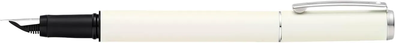 Sheaffer Pop Glossy White Fountain Pen with Chrome Trim and Medium Nib