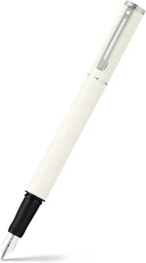 Sheaffer Pop Glossy White Fountain Pen with Chrome Trim and Medium Nib