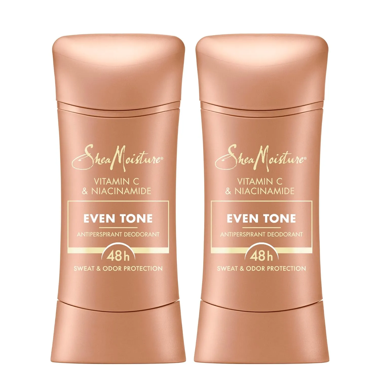 SheaMoisture Antiperspirant Deodorant Stick Even Tone Vitamin C & Niacinamide 2 Count for 48HR Sweat & Odor Protection with No Parabens & No Mineral Oil 2.6 oz