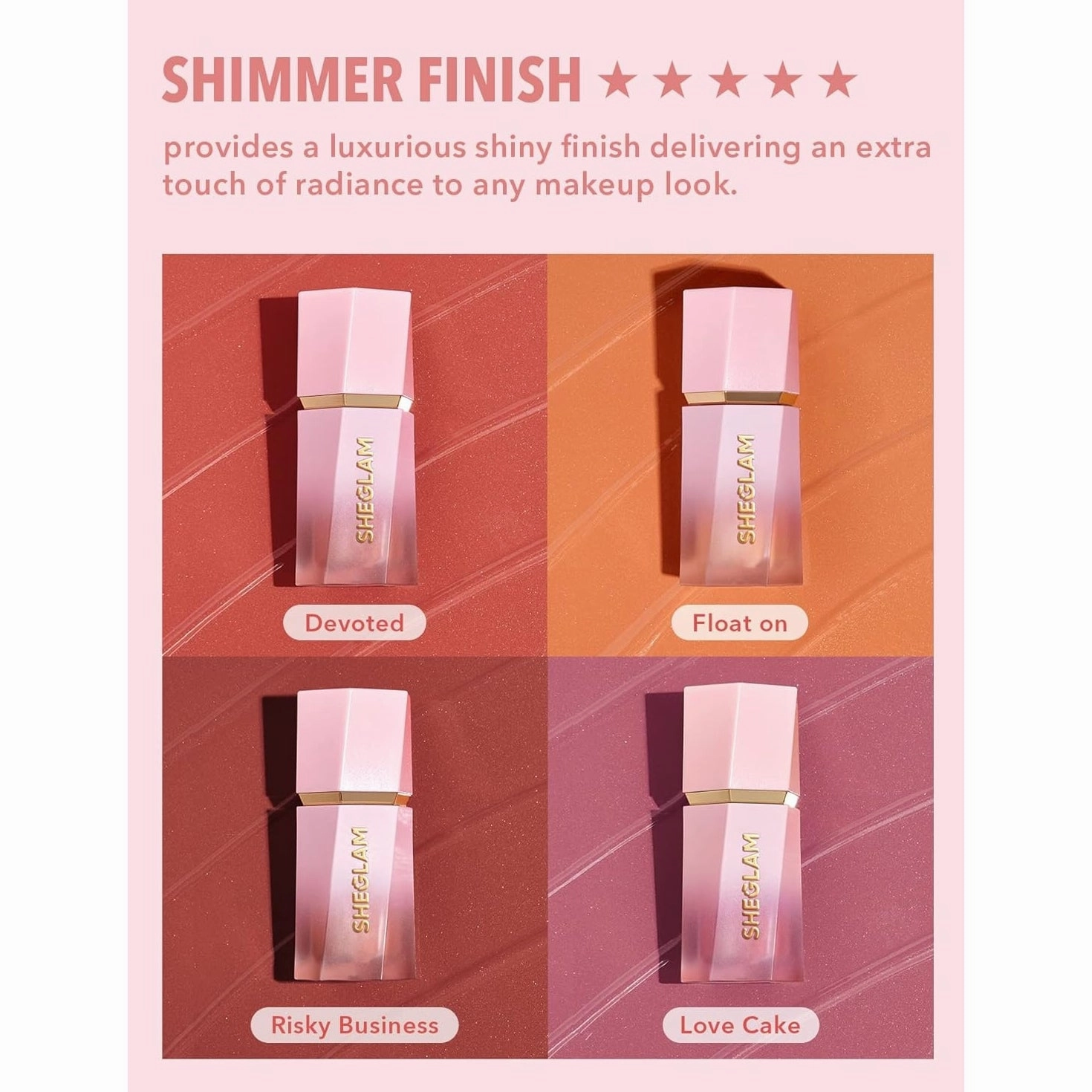 SHEGLAM Color Bloom Dayglow Liquid Blush Makeup for Cheeks Shimmer Finish - Devoted