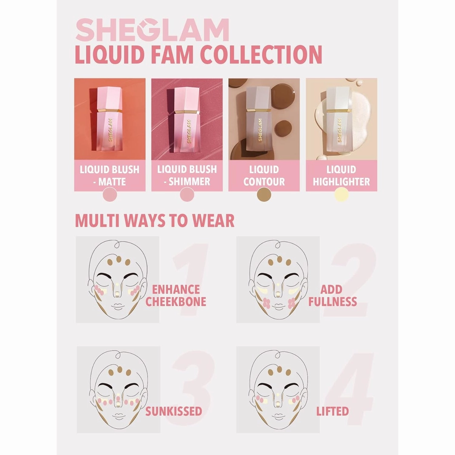 SHEGLAM Color Bloom Dayglow Liquid Blush Makeup for Cheeks Shimmer Finish - Devoted