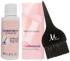 Shinefinity Zero Lift Glaze 09/13 Very Light Blonde Ash Gold Demi-Permanent Hair Color 2 Ounce, Shinefinity Activator 2 oz and M Hair Designs Tint Brush (Bundle)