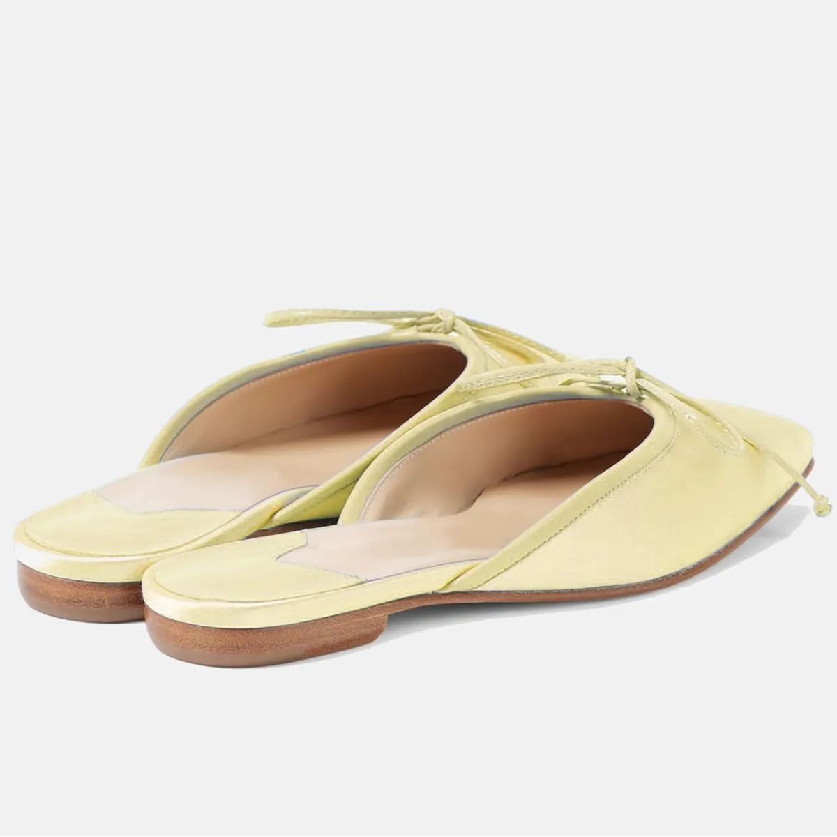 SHODENSE Women Square Toe Bow Mule Flats Satin Slip On Dress Mules Comfy Flat Heel Ballet Shoes Backless Bow Mule Shoes Walking Drive Chic Fashion Spring Fall 4-11 M US