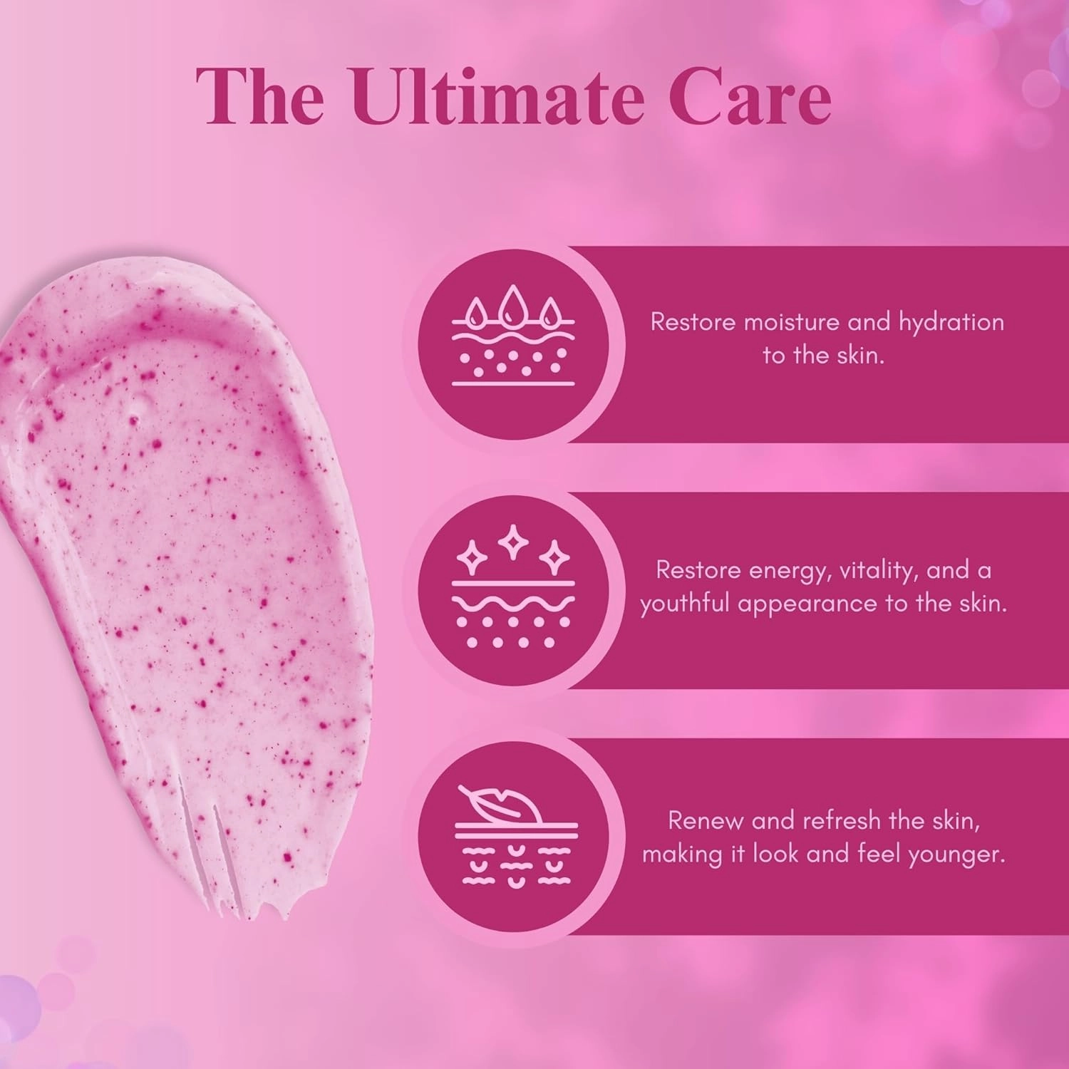 Shower Gel Scrub Alcohol Free, Infused with Natural Extract Exfoliating, Revitalising & Rejuvenating Shower Gel Scrub 16.9 Fl Oz (16.9 Fl Oz (Pack of 1), Rose)