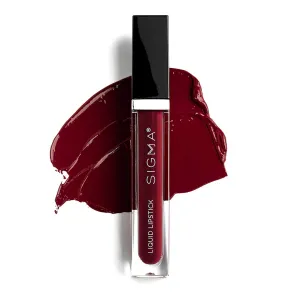 Sigma Beauty Liquid Lipstick – Bold and Luxurious Liquid Matte Lipstick with a Satin Finish - Clean, Vegan Cruelty Free Makeup (Belladonna)