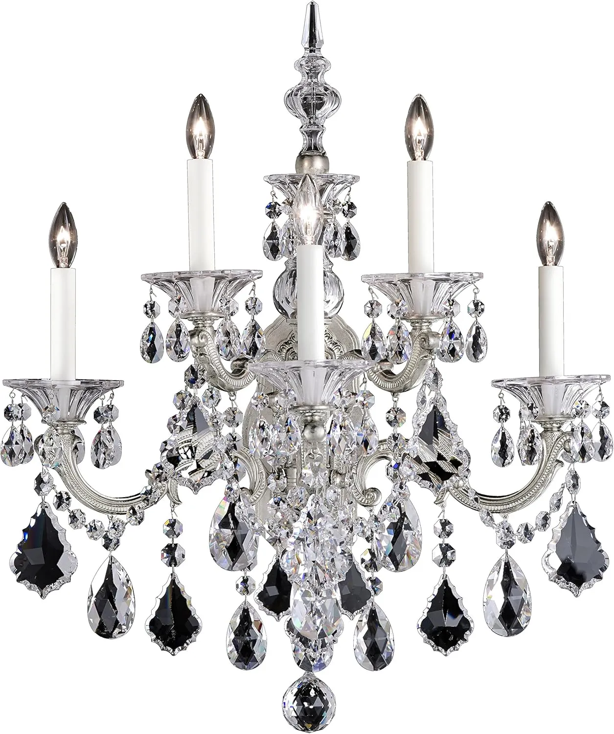 Signature 5003-23, La Scala 5 Light 22in x 27in Wall Sconce in Etruscan Gold with Clear Heritage Handcut Crystals