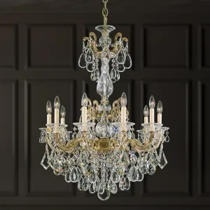 Signature 5008-26, La Scala 10 Light 28in x 38in Chandelier in French Gold with Clear Heritage Handcut Crystals