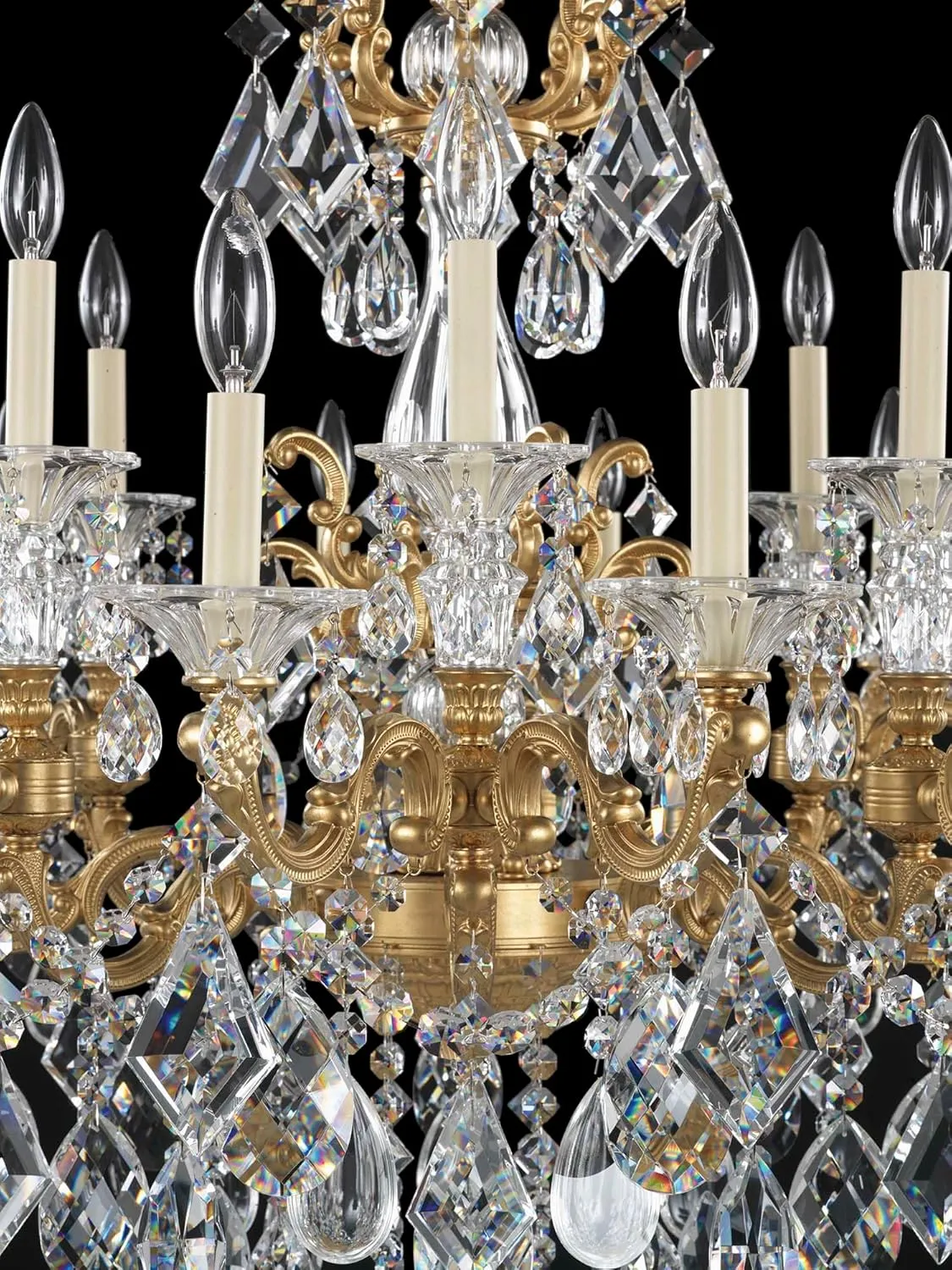 Signature 5013-22, La Scala 24 Light 46in x 48in Chandelier in Heirloom Gold with Clear Heritage Handcut Crystals