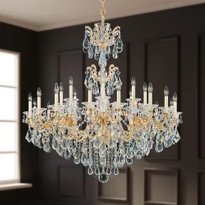 Signature 5013-26, La Scala 24 Light 46in x 48in Chandelier in French Gold with Clear Heritage Handcut Crystals