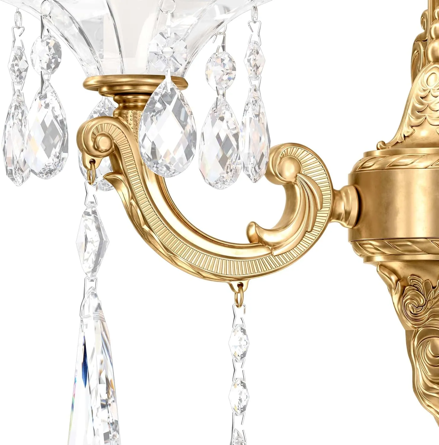 Signature 5069-22, La Scala 1 Light 5in x 16in Wall Sconce in Heirloom Gold with Clear Heritage Handcut Crystals