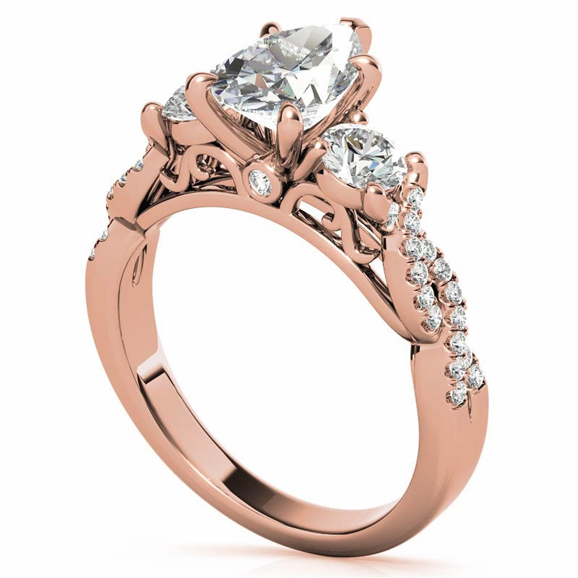 Silver Radiant Solitaire Twisted Ring