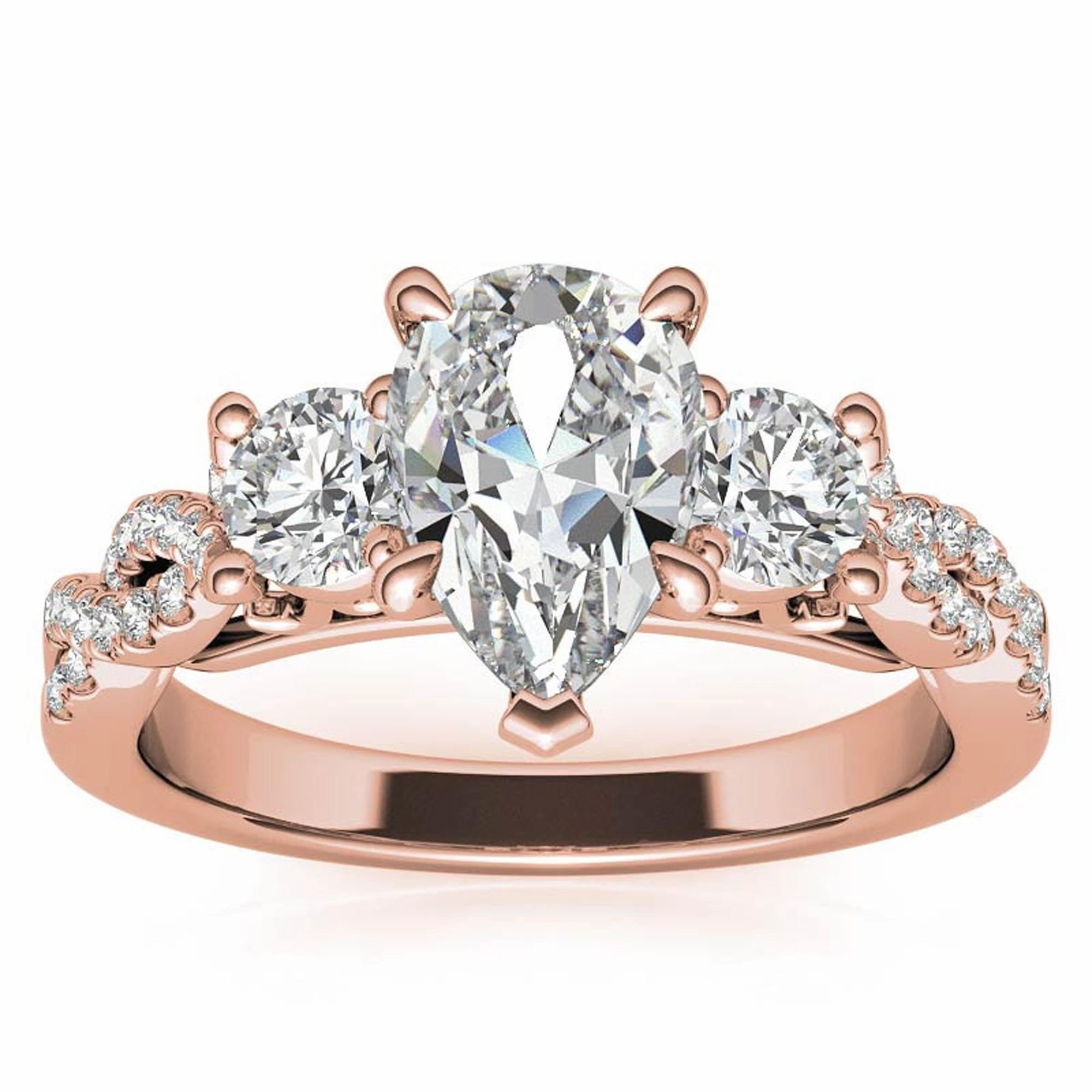 Silver Radiant Solitaire Twisted Ring