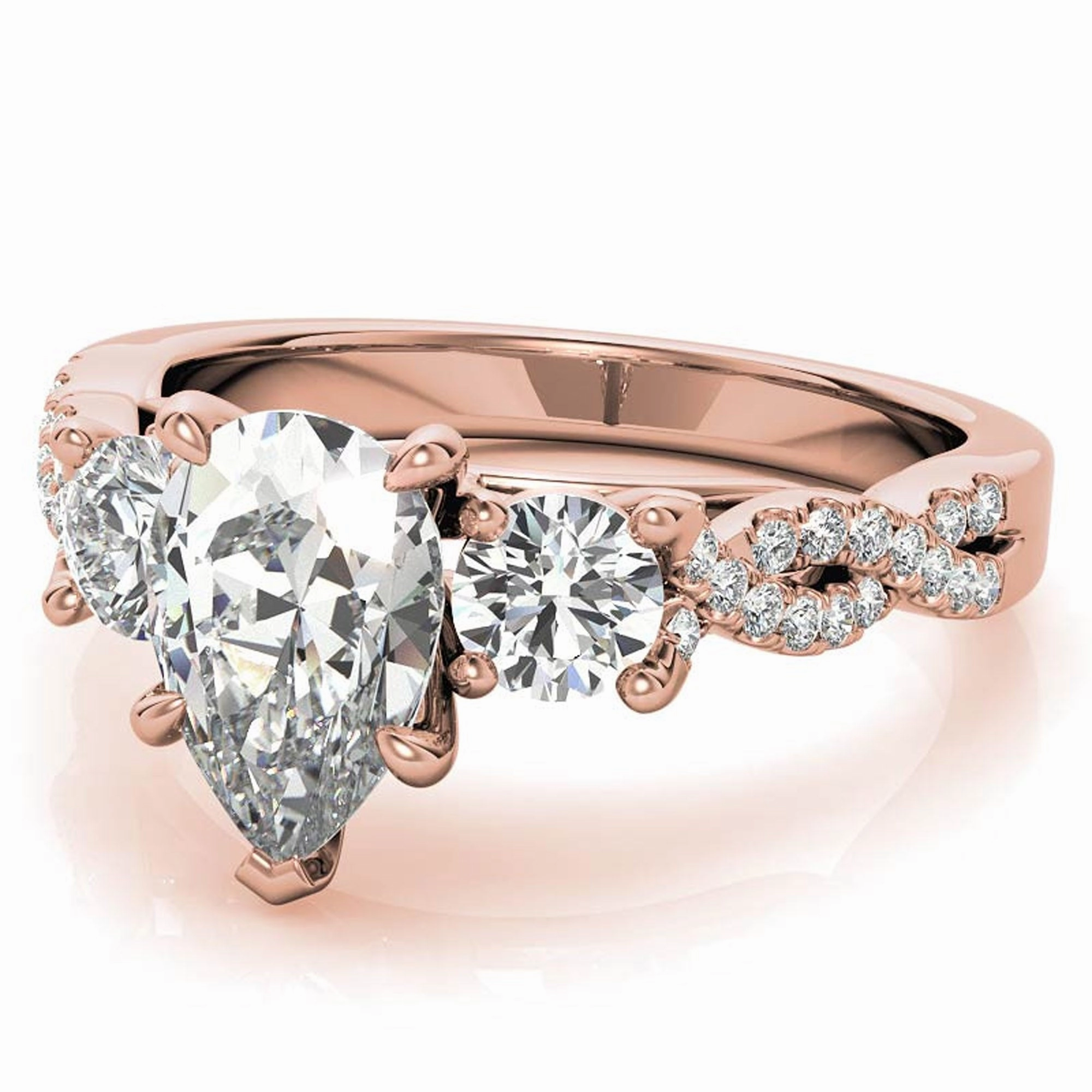 Silver Radiant Solitaire Twisted Ring