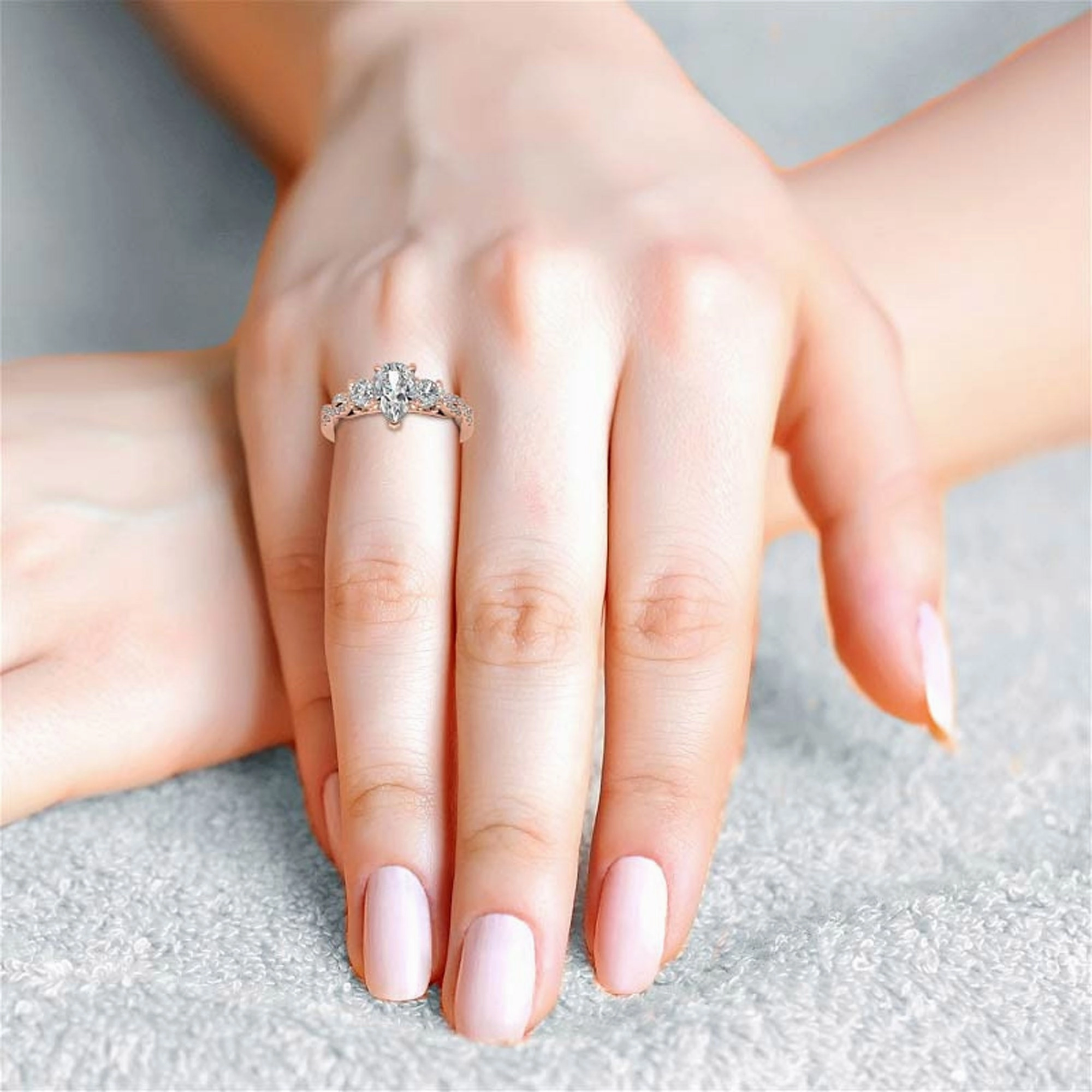 Silver Radiant Solitaire Twisted Ring