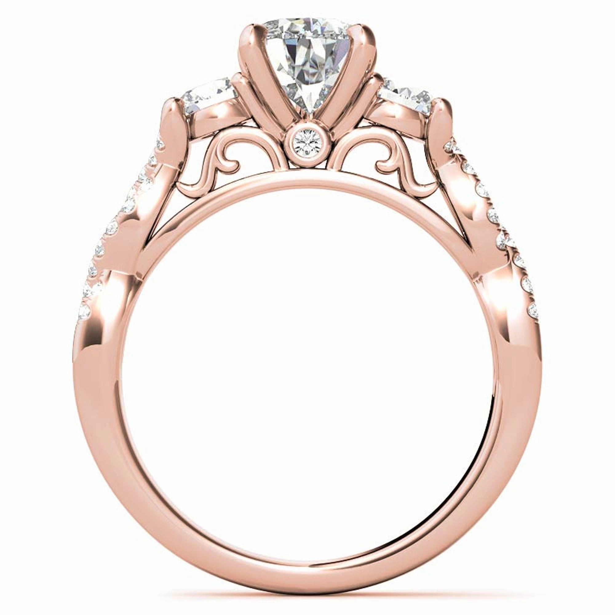 Silver Radiant Solitaire Twisted Ring