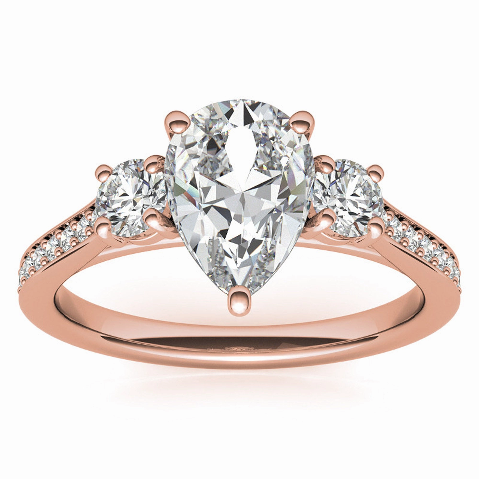 Silver Radiant Teardrop Ring