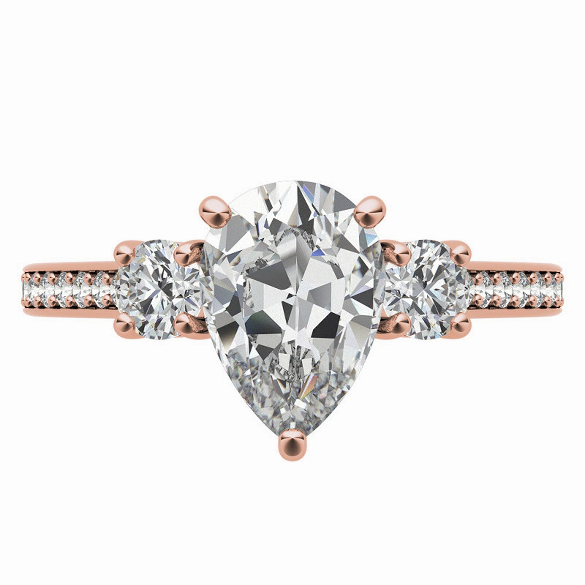 Silver Radiant Teardrop Ring