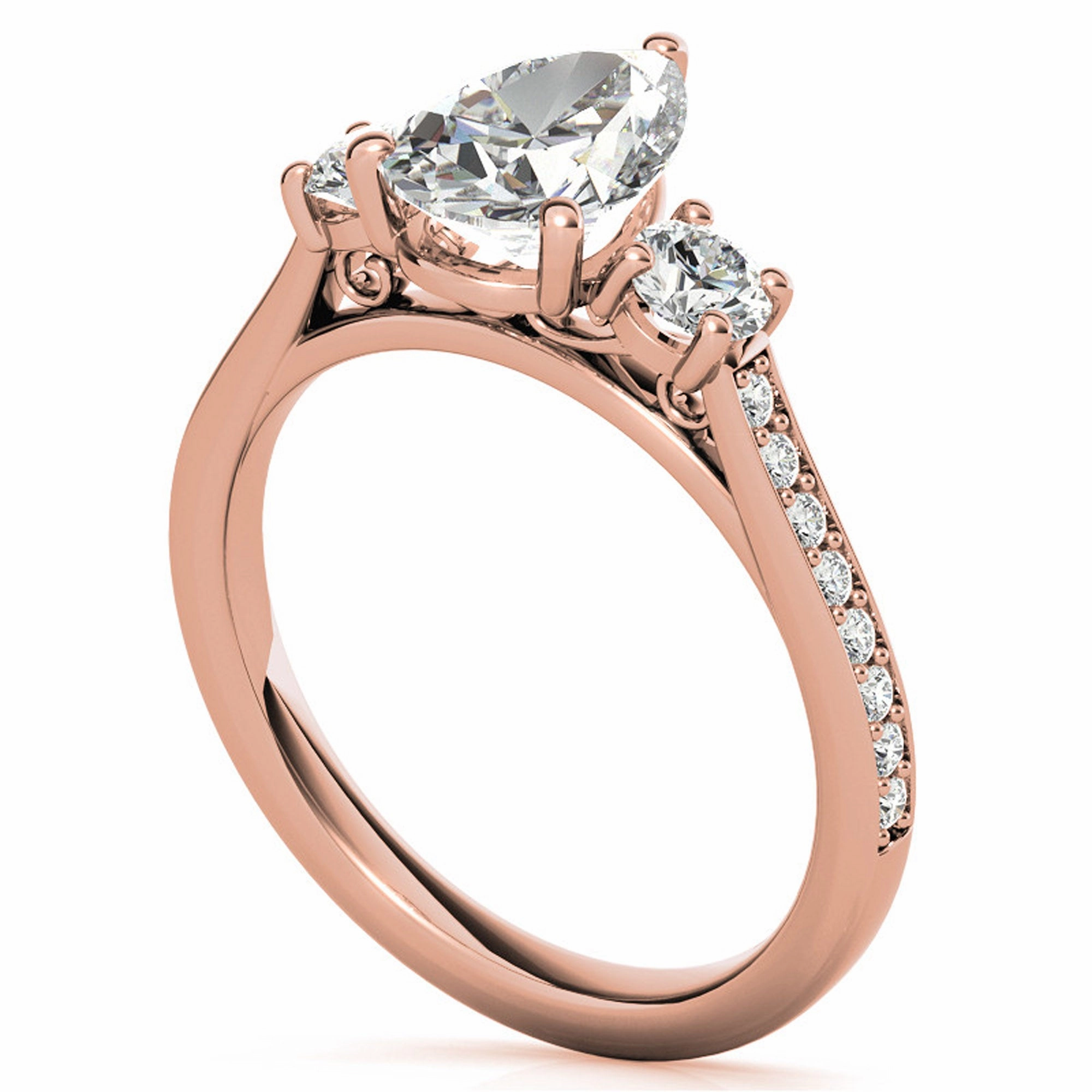 Silver Radiant Teardrop Ring