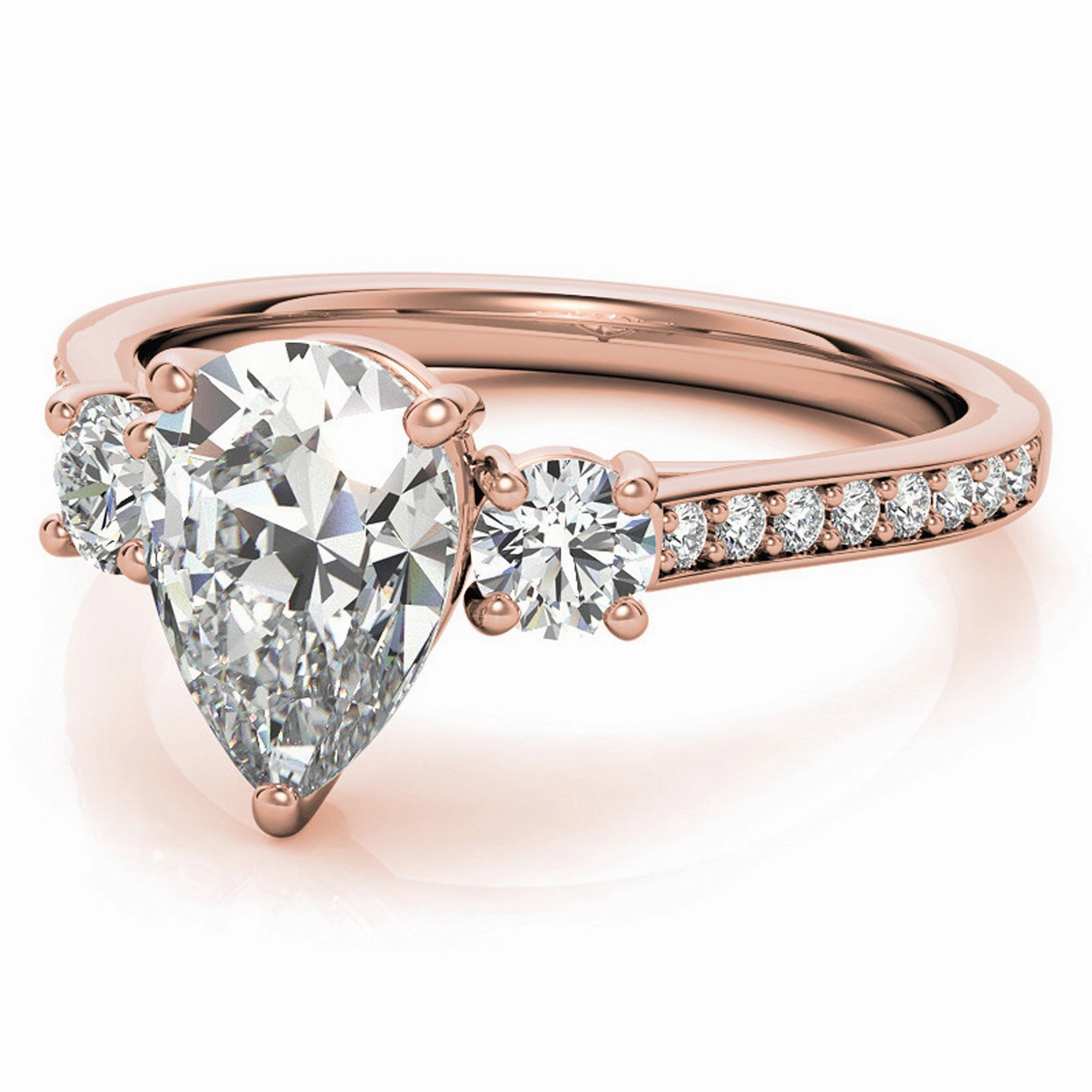 Silver Radiant Teardrop Ring