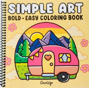 Simple Art: Coloring Book for Adults and Teens, Bold and Easy Designs for Relaxation with Minimalist Features (Bold & Easy Coloring) Spiral-bound – July 31, 2024