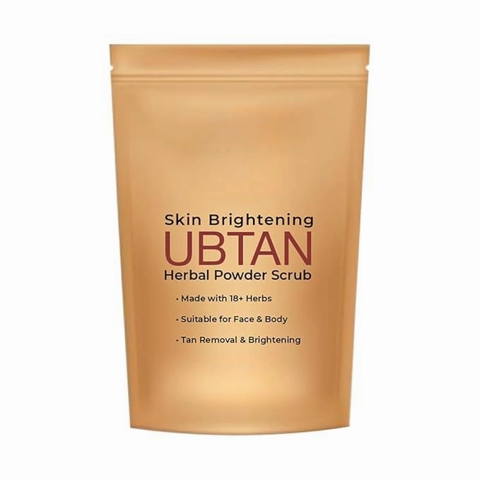 Skin Brightening Ubtan Herbal Powder Scrub, 18 Herbs Face and Body Pack, Tan Removal, 100g