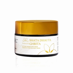 Skin Moisturizer and Night cream (100 Times Washed Ghee) | Even skin glow, nourishing, moisturising and Anti aging ayurveda cream - 25 Gms