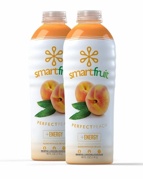 Smartfruit Perfect Peach   Energy, 100% Real Fruit Purée, Non-GMO, No Additives, Vegan - 48 Fl. Oz - 2 Pack