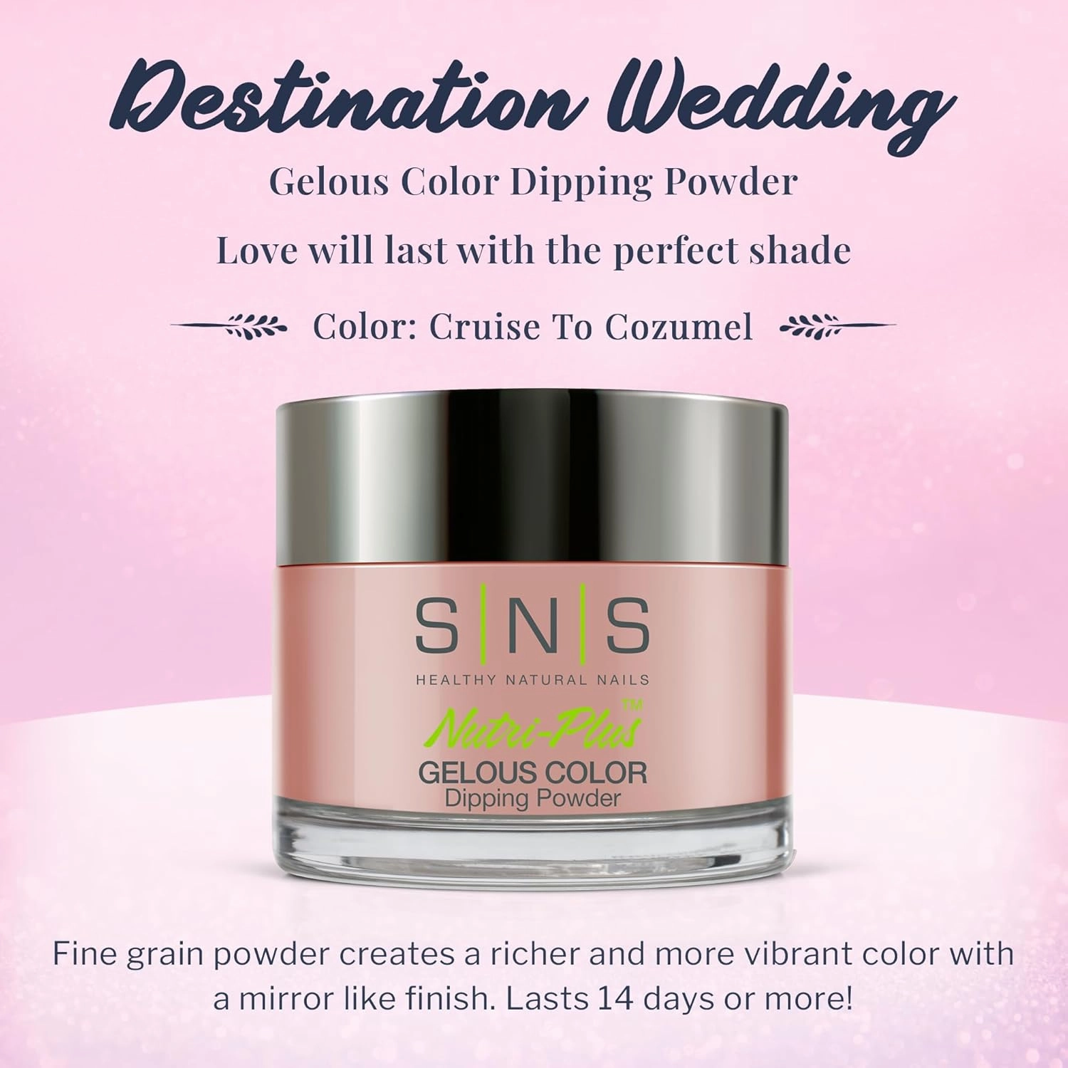 SNS Nail Dip Powder, Gelous Color Dipping Powder - Cruise To Cozumel (Natural Nudes/Peach & Rose, Cream) - Long-Lasting Dip Nail Color Lasts 14 Days - Low-Odor & No UV Lamp Required - 1oz