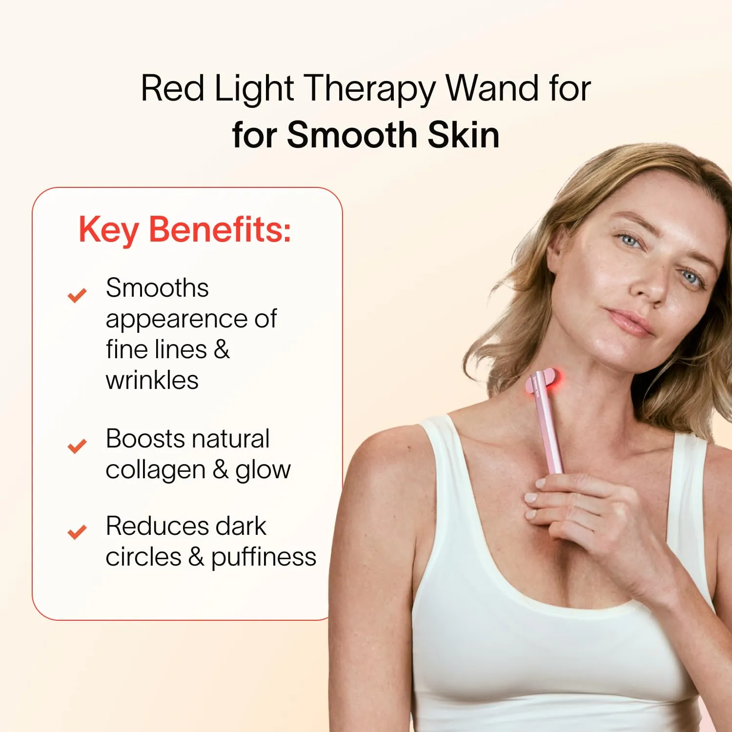 Solawave 4-in-1 Red Light Therapy Facial Wand | Anti-Aging Red Light Therapy for Face and Neck | Galvanic Microcurrent Gua Sha Facial Massager | Wrinkle Reduction | Solawave Original | Rose Gold
