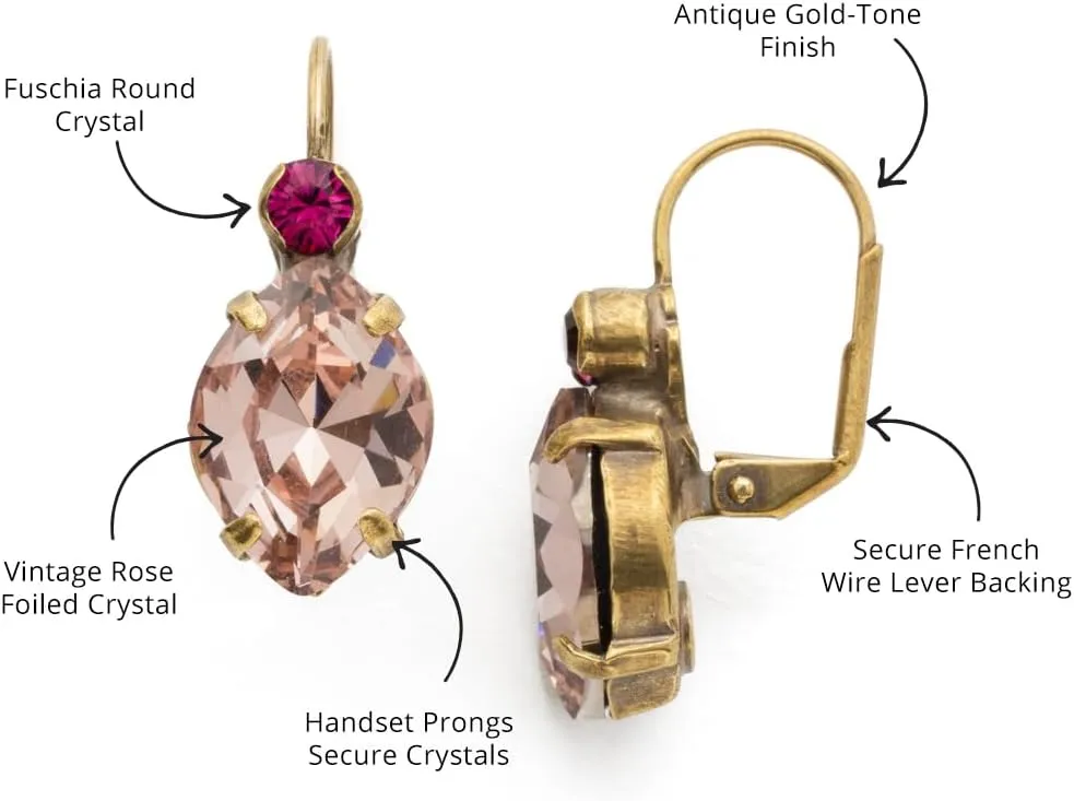 Sorrelli Navette Drop Earrings, Antique Gold-Tone Finish, Radiant Sunrise
