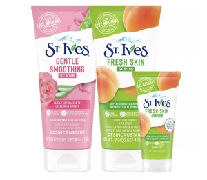 St. Ives The Scrub Club Value Pack, Gentle Smoothing and Fresh Skin Scrubs, 3 Piece Set
