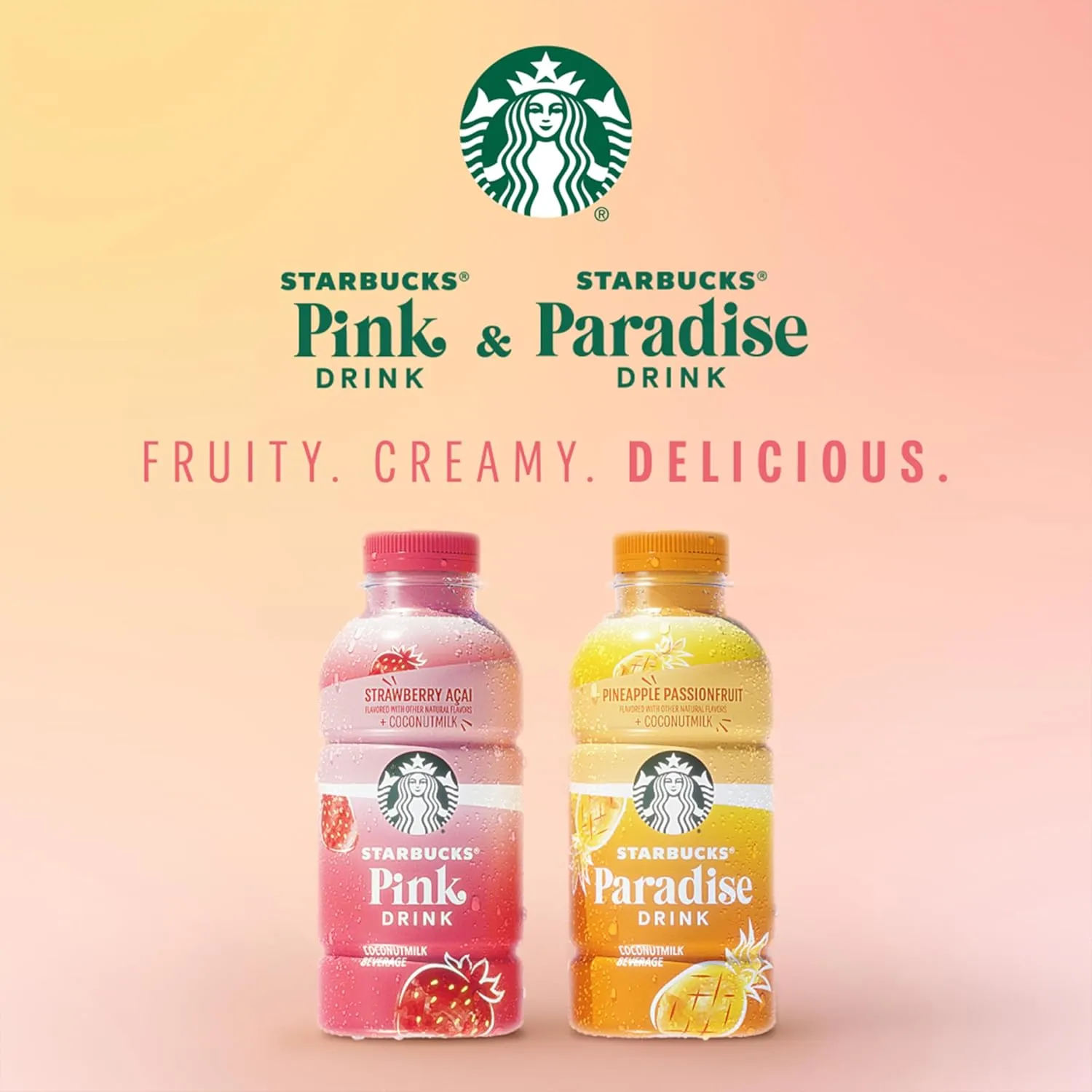 Starbucks Pink Drink, Strawberry Acai with Coconut Milk, 14oz Bottles (12 Pack)