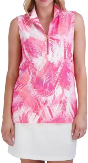 Stella Parker Women's Sleeveless Quarter Zip Stretch UPF Top