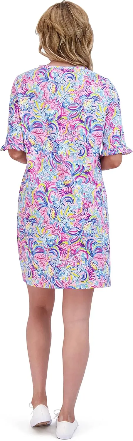 Stella Parker Women's UPF Henley Neck Button Up Dress