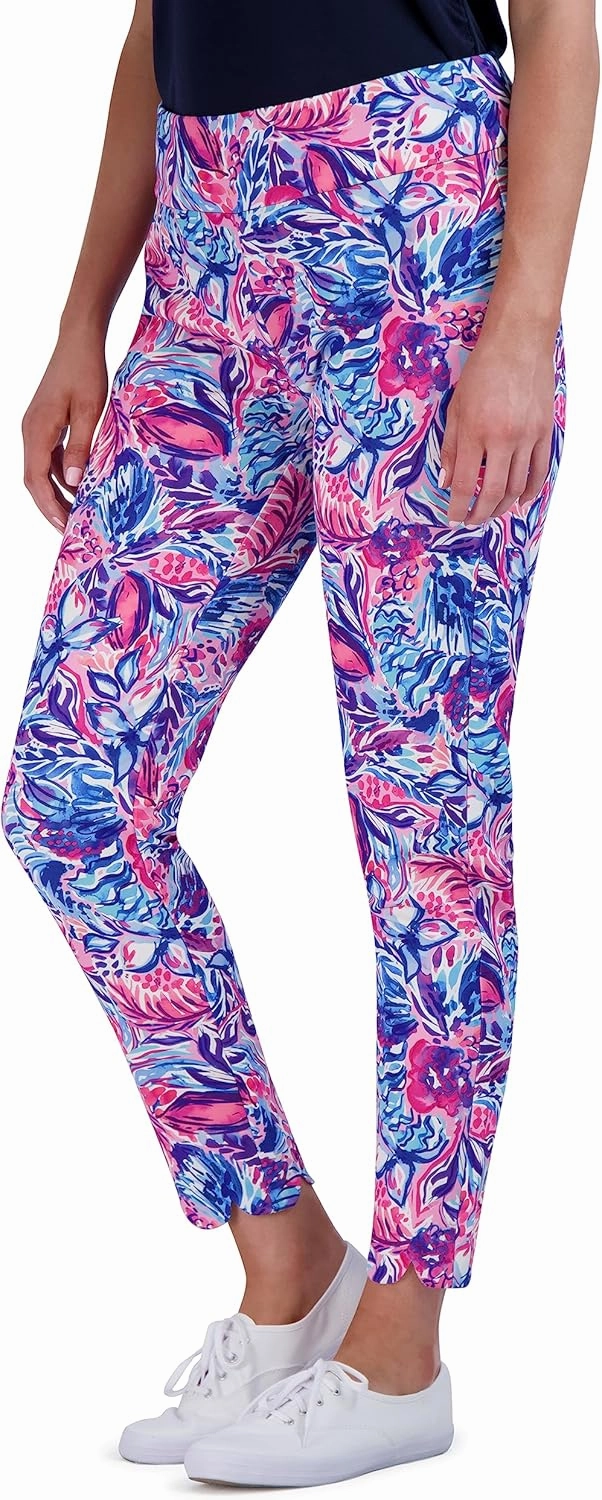 Stella Parker Women's Kick Flare Cropped Pull on Capri with Tummy Control