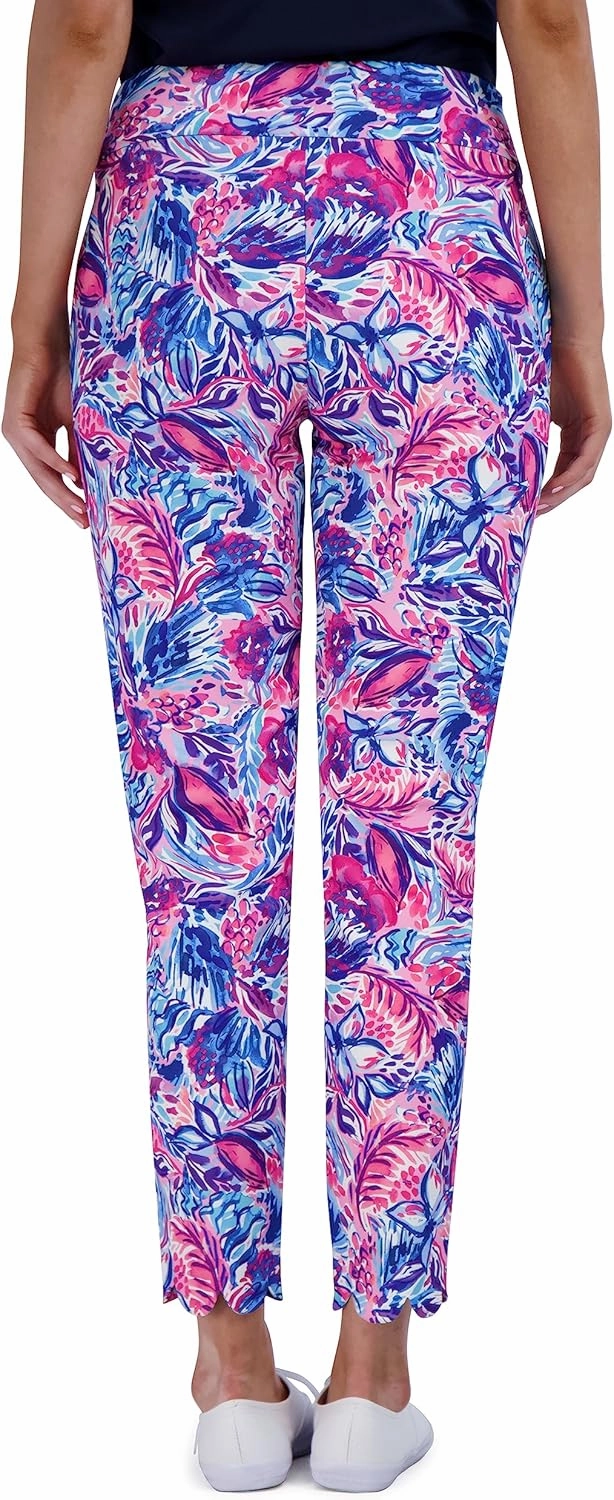 Stella Parker Women's Kick Flare Cropped Pull on Capri with Tummy Control