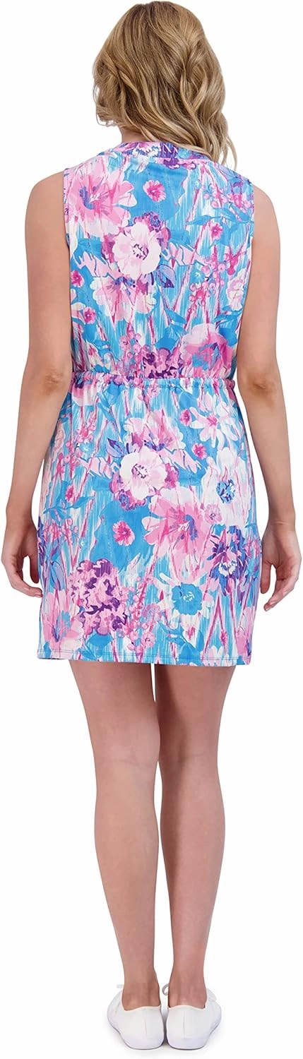 Stella Parker Women's UPF Henley Neck Button Up Dress