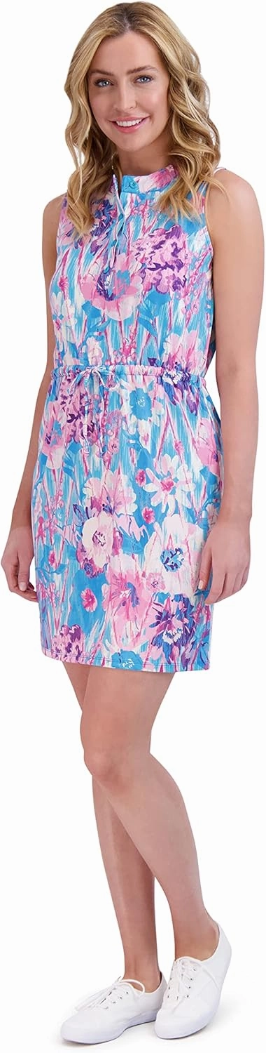 Stella Parker Women's UPF Henley Neck Button Up Dress