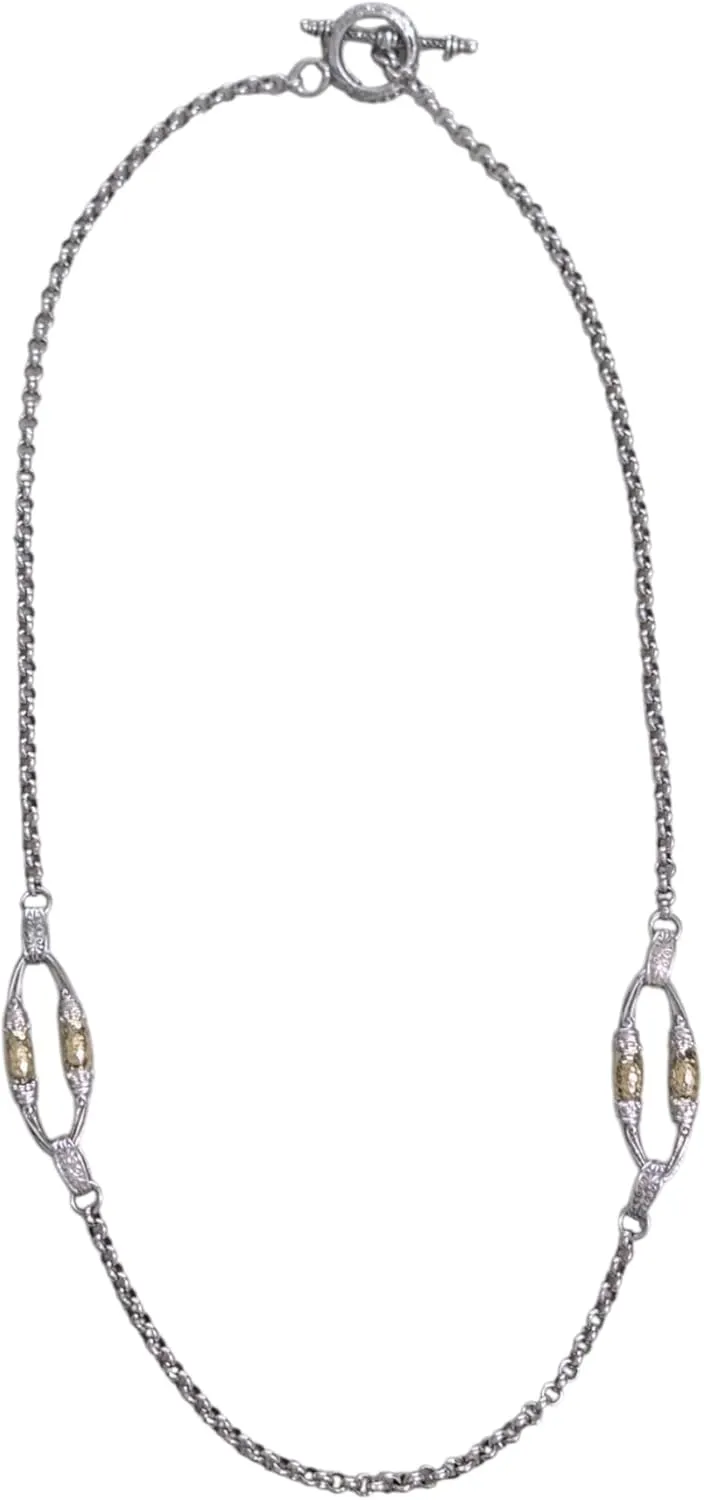 Sterling Silver and 18K Gold Necklace KOKJ282-130-20 2U