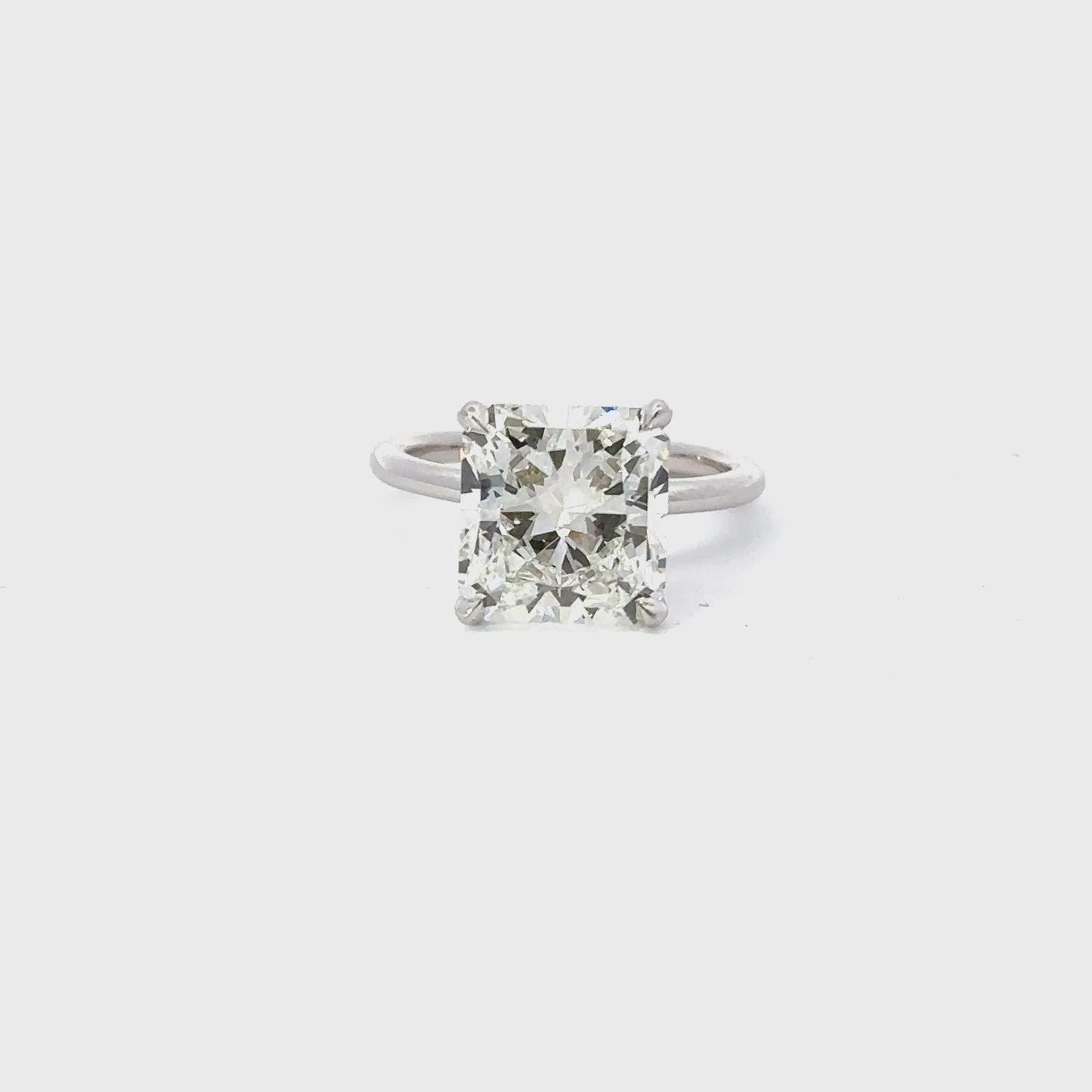 Stunning 5.21 CT Radiant Moissanite Engagement Ring with Solitaire Design