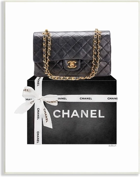 Stupell Industries Black Quilted Purse on Bold Glam Bow Box